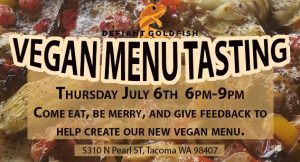 Vegan menu free tasting event at Tacoma Goldfish