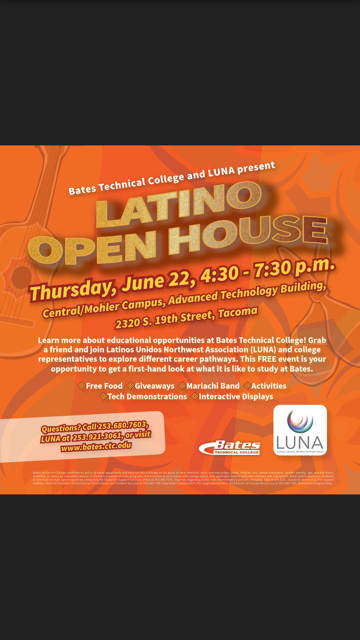 LUNA Latino Open House at Bates