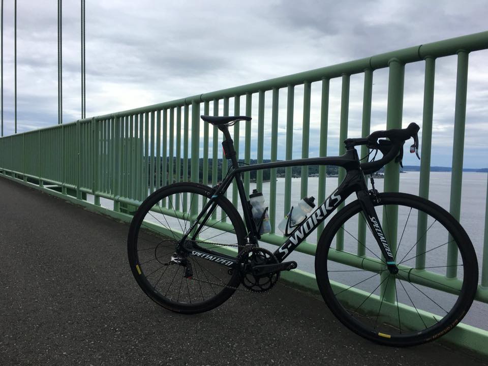 S Bike on Tacoma Narrows Bridge